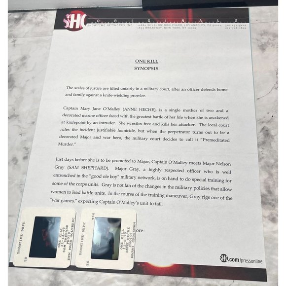 Showtime Movie Press Kit One Kill 2000 Anne Heche Sam Shepard Eric Stoltz - Picture 5 of 7